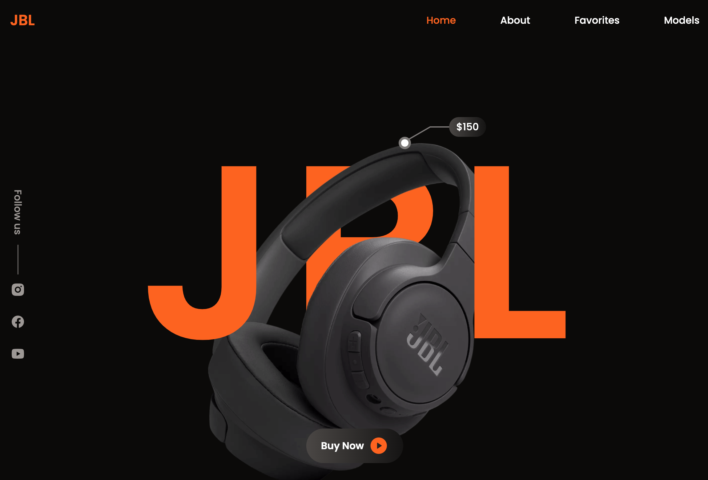 JBL Headphones Landing Page